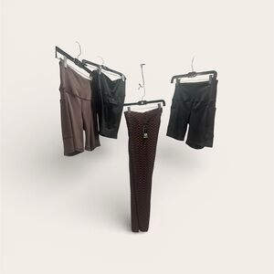 Brown and Black Leggings and Shorts Set activewear all NWOT